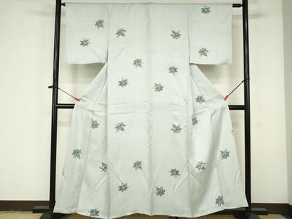 平和屋着物▽上質な小紋　単衣　舞楓　風景花文　正絹　逸品　DABF3304op