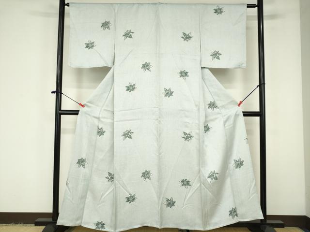 平和屋着物▽上質な小紋　単衣　舞楓　風景花文　正絹　逸品　DABF3304op