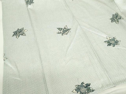 平和屋着物▽上質な小紋　単衣　舞楓　風景花文　正絹　逸品　DABF3304op