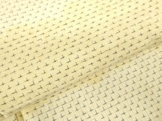 平和屋着物▽上質な紬　単衣　十字絣　正絹　逸品　DABF3306op
