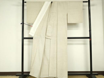 平和屋着物▽本塩沢　単衣　絣文様　正絹　逸品　DABF3310op