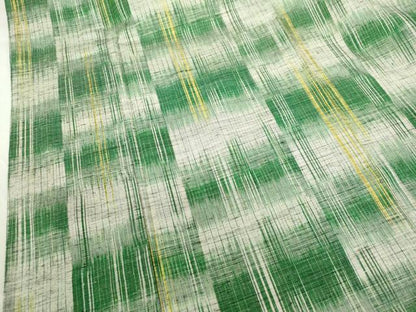 平和屋着物▽上質な紬　単衣　変わり横段文　正絹　逸品　DABF3311op