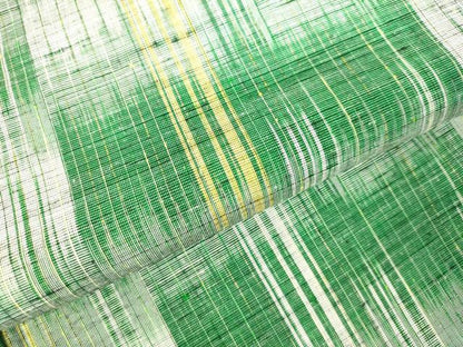 平和屋着物▽上質な紬　単衣　変わり横段文　正絹　逸品　DABF3311op