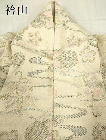 平和屋着物▽本塩沢　単衣　流水花文　正絹　逸品　DABF3313op