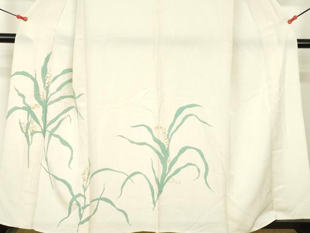 平和屋着物▽訪問着　単衣　草花　金彩　正絹　逸品　DABF3314op