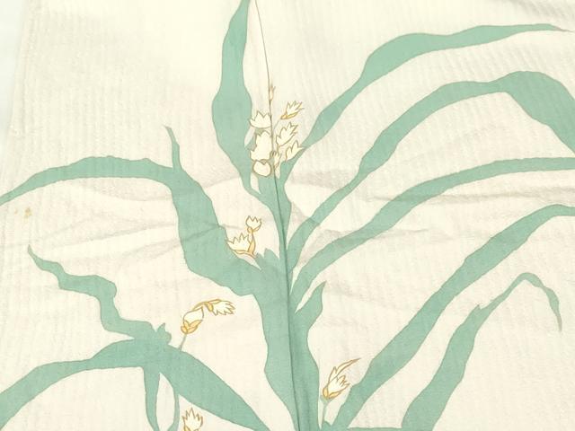 平和屋着物▽訪問着　単衣　草花　金彩　正絹　逸品　DABF3314op