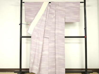 平和屋着物▽上質な小紋　単衣　霞文　暈し染め　正絹　逸品　DABF3315op