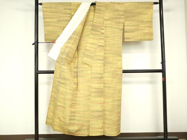 平和屋着物▽上質な紬　単衣　霞文　正絹　逸品　DABF3320op