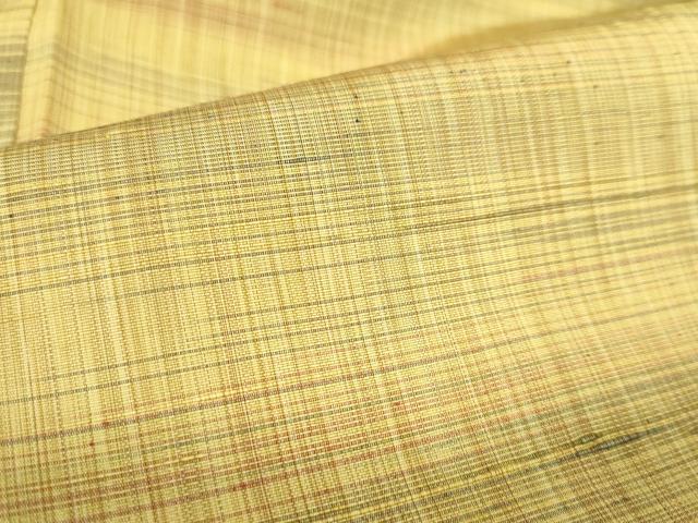 平和屋着物▽上質な紬　単衣　霞文　正絹　逸品　DABF3320op