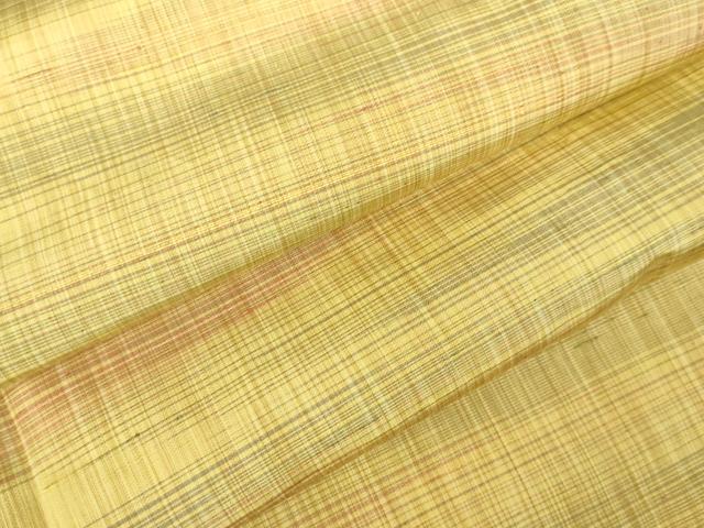 平和屋着物▽上質な紬　単衣　霞文　正絹　逸品　DABF3320op