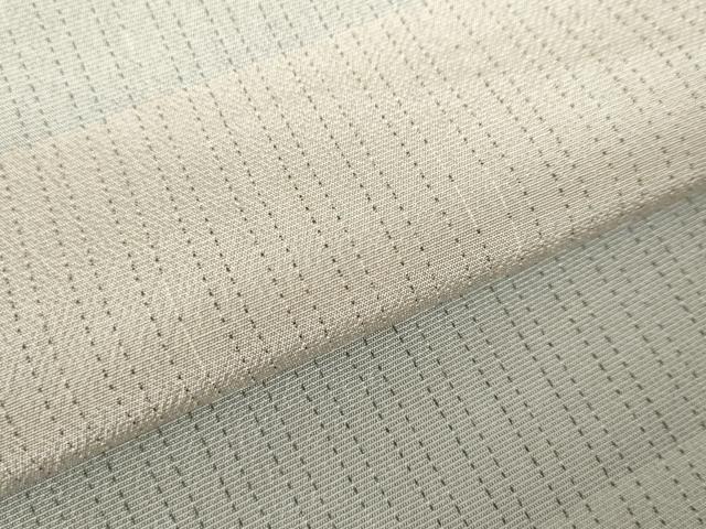 平和屋着物▽上質なお召　単衣　横段文　正絹　逸品　DABF3323op
