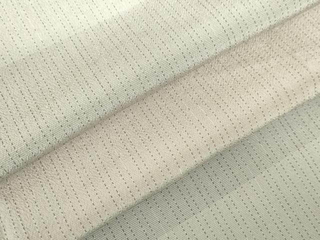 平和屋着物▽上質なお召　単衣　横段文　正絹　逸品　DABF3323op