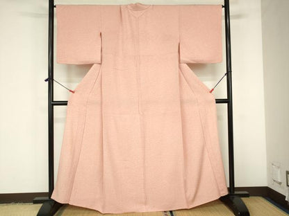 平和屋着物▽上質な小紋　単衣　松葉散らし　正絹　逸品　DABF3330op
