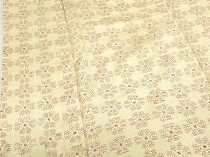 平和屋着物▽上質な紬　単衣　花尽くし　正絹　逸品　DABF3337op