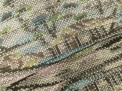 平和屋着物▽上質な紬　単衣　風景文　正絹　逸品　DABF3340op