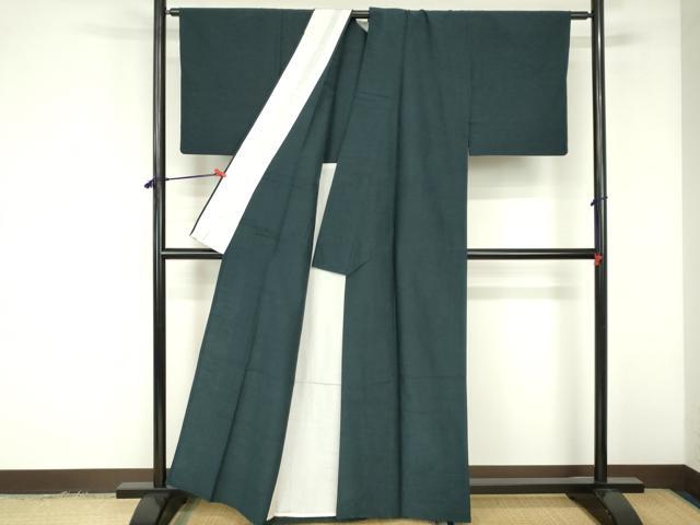 平和屋着物▽上質な紬　単衣　色無地　百入茶色　正絹　逸品　DABF3343op