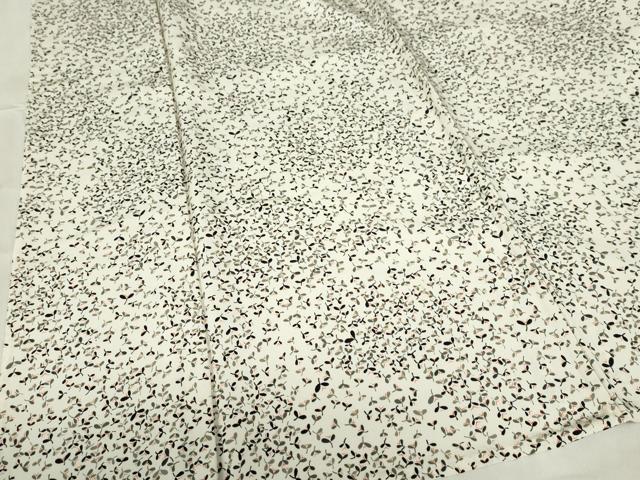 平和屋着物▽上質な小紋　単衣　草葉文　正絹　逸品　DABF3347op