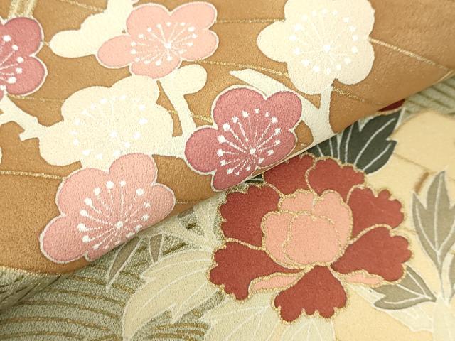 平和屋着物▽中国三大刺繍　相良刺繍　訪問着　単衣　花筏文　金彩　正絹　逸品　DABF3349op