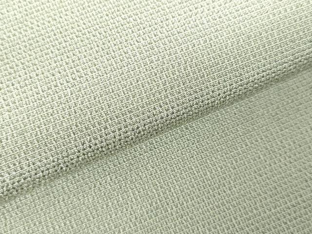 平和屋着物▽本塩沢　単衣　絣文様　柳鼠色　正絹　逸品　DABF3350op