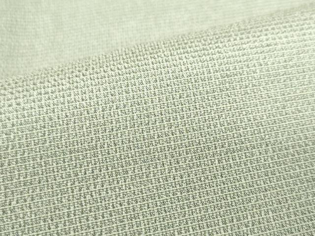 平和屋着物▽本塩沢　単衣　絣文様　柳鼠色　正絹　逸品　DABF3350op
