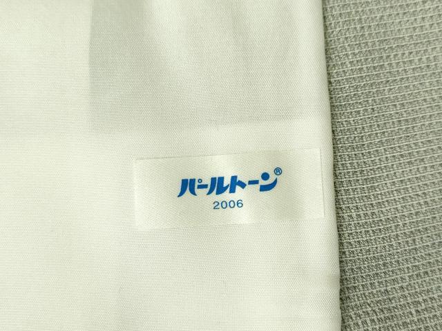 平和屋着物▽本塩沢　単衣　絣文様　柳鼠色　正絹　逸品　DABF3350op