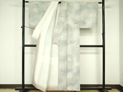 平和屋着物▼上質な小紋　雲文　正絹　逸品　DABF3372op