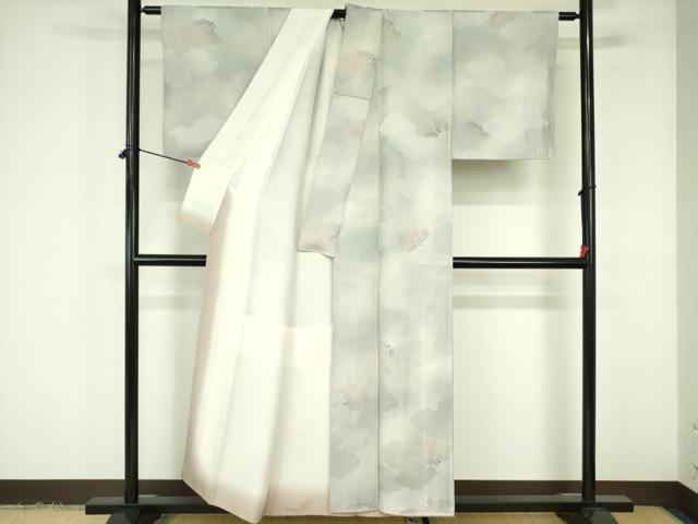 平和屋着物▼上質な小紋　雲文　正絹　逸品　DABF3372op