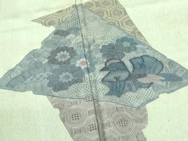 平和屋着物▼中国三大刺繍　スワトウ刺繍　汕頭刺繍　総刺繍　訪問着　鴛鴦花文　正絹　逸品　DABF3382op