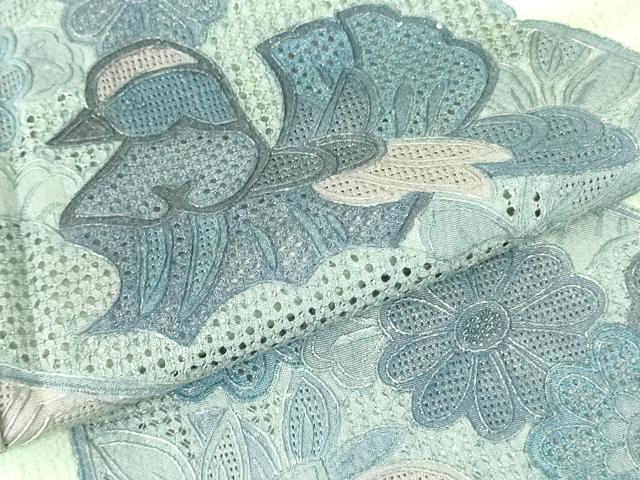 平和屋着物▼中国三大刺繍　スワトウ刺繍　汕頭刺繍　総刺繍　訪問着　鴛鴦花文　正絹　逸品　DABF3382op