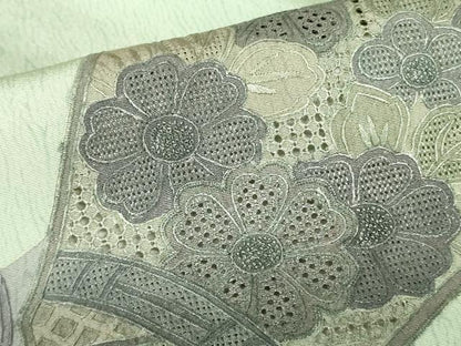 平和屋着物▼中国三大刺繍　スワトウ刺繍　汕頭刺繍　総刺繍　訪問着　鴛鴦花文　正絹　逸品　DABF3382op