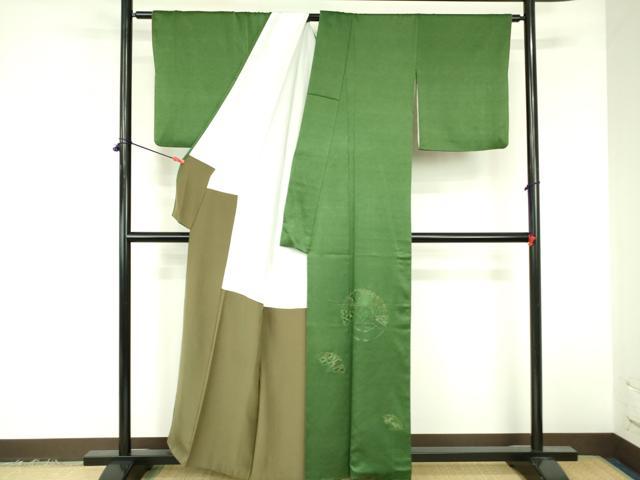 平和屋着物▼中国三大刺繍　スワトウ刺繍　汕頭刺繍　相良刺繍　総刺繍　色留訪問着　駒刺繍　扇面花文　銀糸　正絹　逸品　DABF3388op