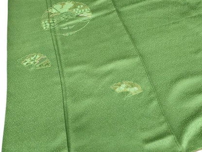 平和屋着物▼中国三大刺繍　スワトウ刺繍　汕頭刺繍　相良刺繍　総刺繍　色留訪問着　駒刺繍　扇面花文　銀糸　正絹　逸品　DABF3388op