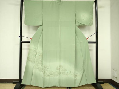 平和屋着物▼中国三大刺繍　スワトウ刺繍　汕頭刺繍　総刺繍　訪問着　地紙花文　正絹　逸品　DABF3400op