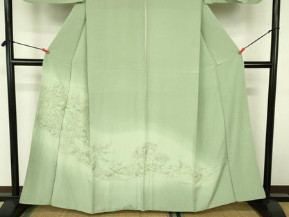 平和屋着物▼中国三大刺繍　スワトウ刺繍　汕頭刺繍　総刺繍　訪問着　地紙花文　正絹　逸品　DABF3400op