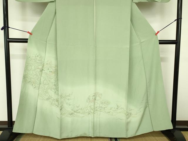 平和屋着物▼中国三大刺繍　スワトウ刺繍　汕頭刺繍　総刺繍　訪問着　地紙花文　正絹　逸品　DABF3400op