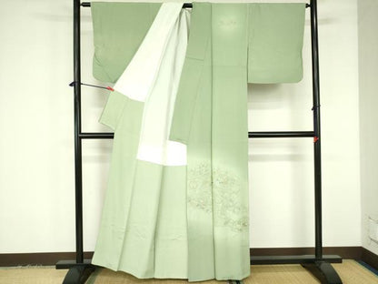 平和屋着物▼中国三大刺繍　スワトウ刺繍　汕頭刺繍　総刺繍　訪問着　地紙花文　正絹　逸品　DABF3400op
