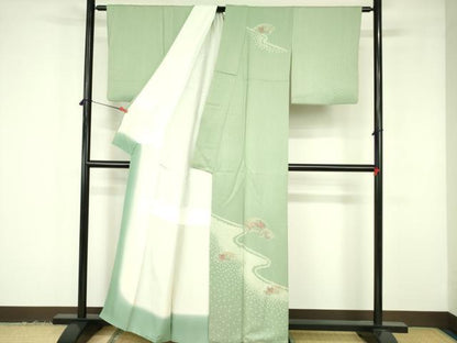 平和屋着物▼中国三大刺繍　スワトウ刺繍　汕頭刺繍　総刺繍　訪問着　絞り　地紙花文　金糸　正絹　逸品　DABF3407op
