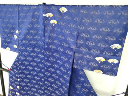 平和屋着物▼訪問着　扇面花文　金彩　正絹　逸品　DABF3412op