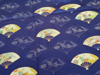 平和屋着物▼訪問着　扇面花文　金彩　正絹　逸品　DABF3412op