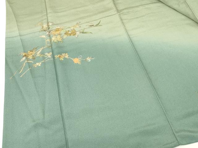 平和屋着物▼訪問着　螺鈿　枝花　暈し染め　金彩　正絹　逸品　DABF3415op