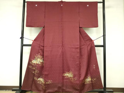 平和屋着物▼螺鈿作家　甲斐泰造　色留袖　螺鈿　流水籬文　暈し染め　金彩　正絹　逸品　DABF3418op