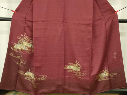 平和屋着物▼螺鈿作家　甲斐泰造　色留袖　螺鈿　流水籬文　暈し染め　金彩　正絹　逸品　DABF3418op