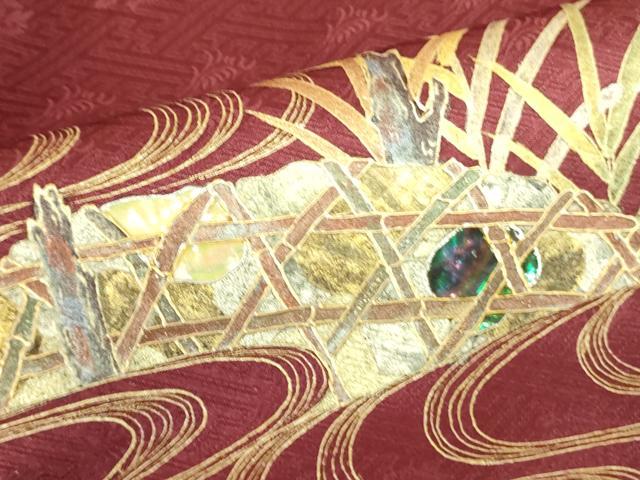 平和屋着物▼螺鈿作家　甲斐泰造　色留袖　螺鈿　流水籬文　暈し染め　金彩　正絹　逸品　DABF3418op