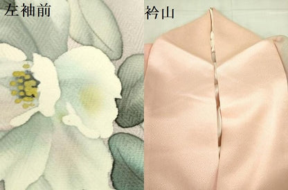 平和屋着物▼訪問着　手描き　牡丹　枝梅　暈し染め　正絹　逸品　DABF3419op