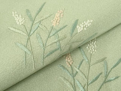 平和屋着物▼中国三大刺繍　相良刺繍　総刺繍　色留袖　草花文　正絹　逸品　DABF3435op