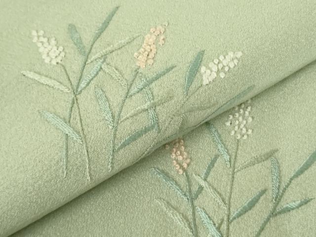 平和屋着物▼中国三大刺繍　相良刺繍　総刺繍　色留袖　草花文　正絹　逸品　DABF3435op