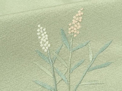 平和屋着物▼中国三大刺繍　相良刺繍　総刺繍　色留袖　草花文　正絹　逸品　DABF3435op