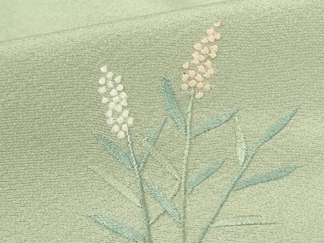 平和屋着物▼中国三大刺繍　相良刺繍　総刺繍　色留袖　草花文　正絹　逸品　DABF3435op