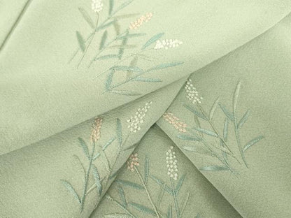 平和屋着物▼中国三大刺繍　相良刺繍　総刺繍　色留袖　草花文　正絹　逸品　DABF3435op