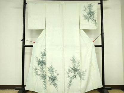 平和屋着物▼訪問着　手描き　草花　正絹　逸品　DABF3436op